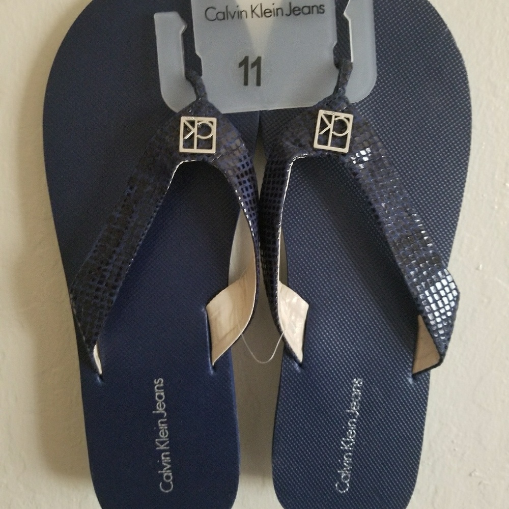 Calvin Klien Faux Snakeskin Sandals